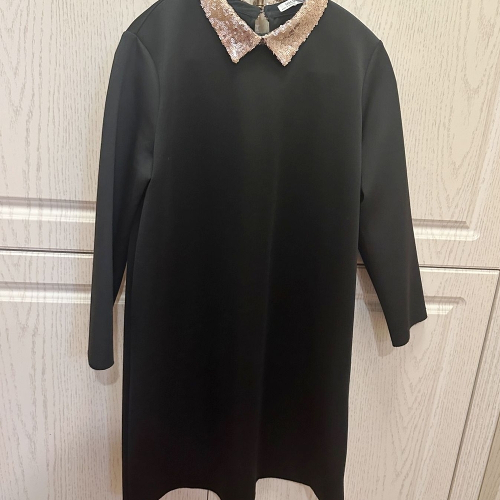 Black Dress with Sequin Collar